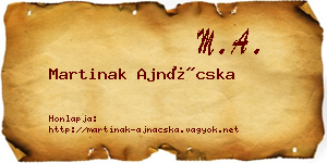 Martinak Ajnácska névjegykártya